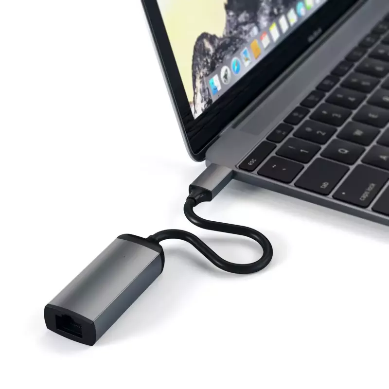 Interface adapter Satechi ST-TCENM — grey, 23.1×62.9×13.9 mm, 1 pc, compatible with Windows/Chrome OS/macOS