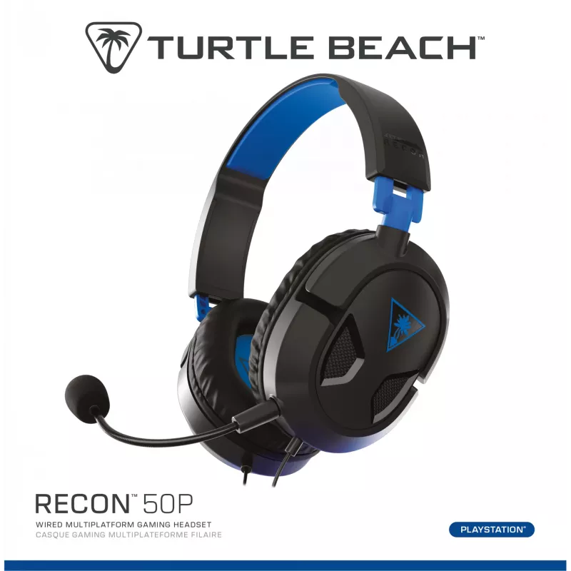 Turtle Beach Recon 50P Headset Wired Gaming Headset - PS5, PS4, Xbox Series X or S, Xbox One and PC
