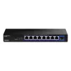 Unmanaged network switch TRENDnet TEG-S5091 — 8× 2.5G RJ-45 ports, 60 Gbit/s, 12V, wall-mountable