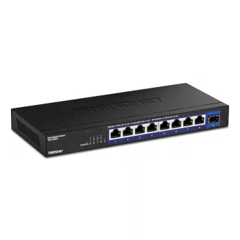 Unmanaged network switch TRENDnet TEG-S5091 — 8× 2.5G RJ-45 ports, 60 Gbit/s, 12V, wall-mountable