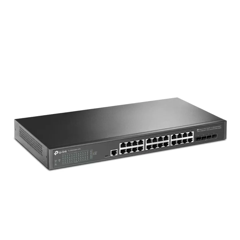 TP-Link JetStream TL-SG3428X-UPS network switch Managed L2+/L3 Gigabit Ethernet (10/100/1000) 1U Black