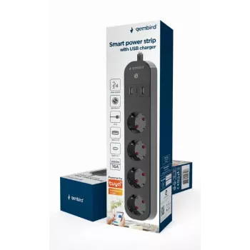 Power Strip Gembird TSL-PS-S4U-01 Smart 4 AC Outlets
