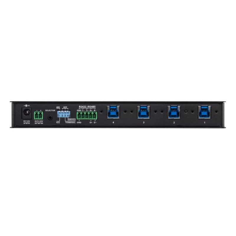 ATEN 4-Port USB 3.1 Gen1 Industrial Switch, 5 Gbit/s, Black, Metal, 0 - 50 °C, -20 - 60 °C, 0 - 80%