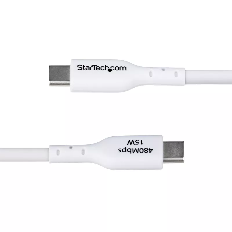 StarTech.com 3m (9.8ft) USB-A to USB-C Charging Cable, Charge & Sync, 3A, USB 2.0, TPE Jacket - White USB Charging Cord
