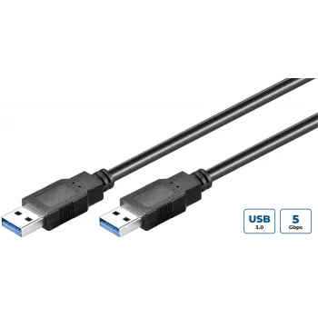 Microconnect USB3.0AA05B USB cable USB 3.2 Gen 1 (3.1 Gen 1) 0.5 m USB A Black
