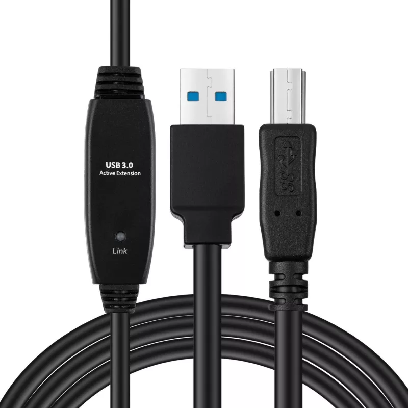 Microconnect Active USB3.0 A-B 7m M-M Black Cable 5 Gbit/s