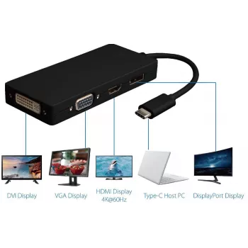 Microconnect USB3.1CCOM10 USB graphics adapter 3840 x 2160 pixels Black