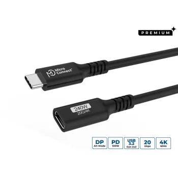 Microconnect USB3.2CC1EX USB cable USB4 Gen 2x2 1 m USB C Black