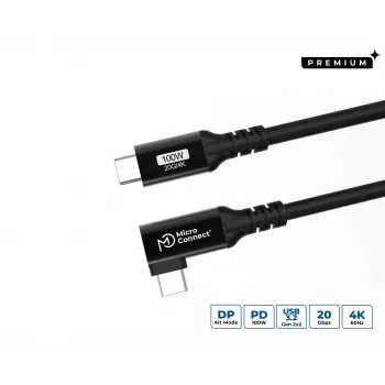 USB Cable Microconnect USB3.2CC2-A 2m USB C Black USB 3.2 Gen 2x2 20 Gbit/s
