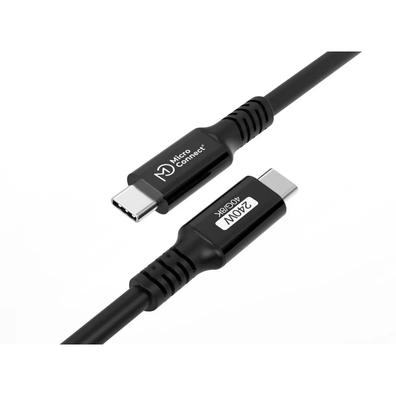 USB Cable Microconnect USB4CC1-240W 1m USB4 Gen 3x2 40 Gbit/s Black