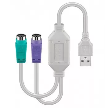 Microconnect USBA2XPS2 PS/2 cable 0.3 m 2x 6-p Mini-DIN USB A White