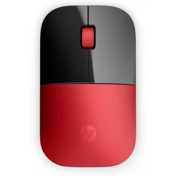 HP Z3700 Red Wireless Mouse, Ambidextrous, Optical, RF Wireless, 1200 DPI, Red