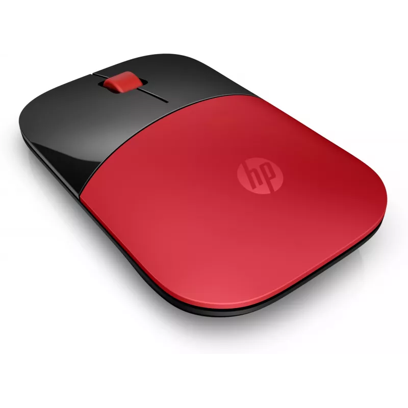 HP Z3700 Red Wireless Mouse, Ambidextrous, Optical, RF Wireless, 1200 DPI, Red