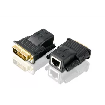 ATEN Mini DVI Over Cat5e/6 Video Extender (20m), 1920 x 1080 pixels, AV transmitter & receiver, 20 m, Wired, Black, HDCP