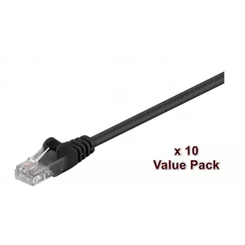 Microconnect V-UTP501SVP networking cable Black 1 m Cat5e U/UTP (UTP)