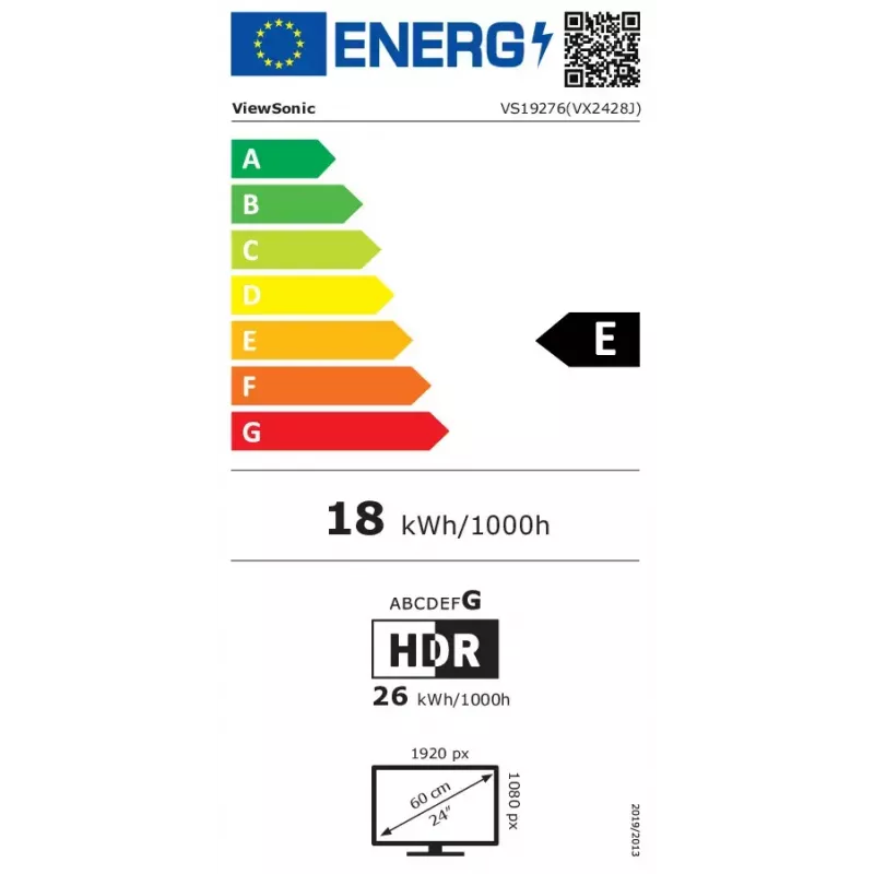 Viewsonic VX Series VX2428J computer monitor 61 cm (24 inch) 1920 x 1080 pixels Full HD LED Black