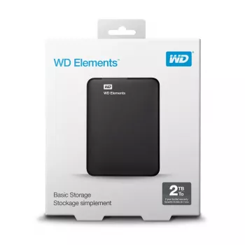 External Hard Drive Western Digital WD Elements 2TB 2.5 inch USB 3.2 Black
