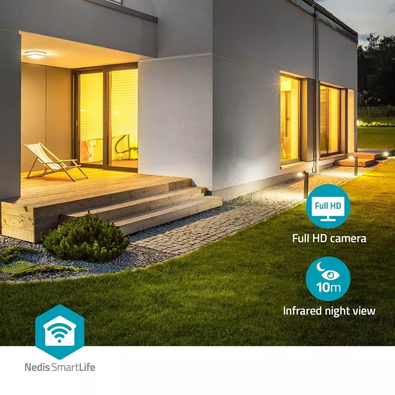 IP security camera Nedis WIFICOL20BK Outdoor 1920x1080 Wireless Black