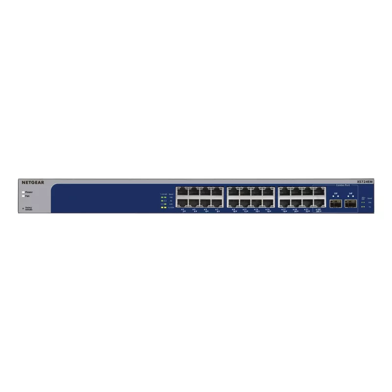 NETGEAR XS724EM Managed L2 10G Ethernet (100/1000/10000) 1U Blue, Grey