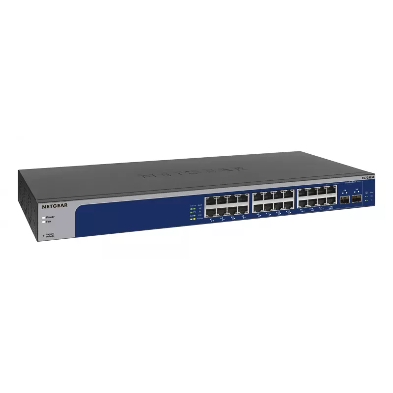 NETGEAR XS724EM Managed L2 10G Ethernet (100/1000/10000) 1U Blue, Grey