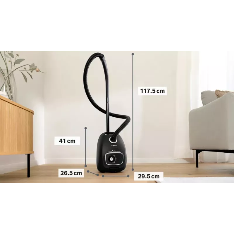 Vacuum cleaner Bosch BGB 41BA1 hand hoover, bagged, cable‑powered, 5.3 kg, 265×410×295 mm