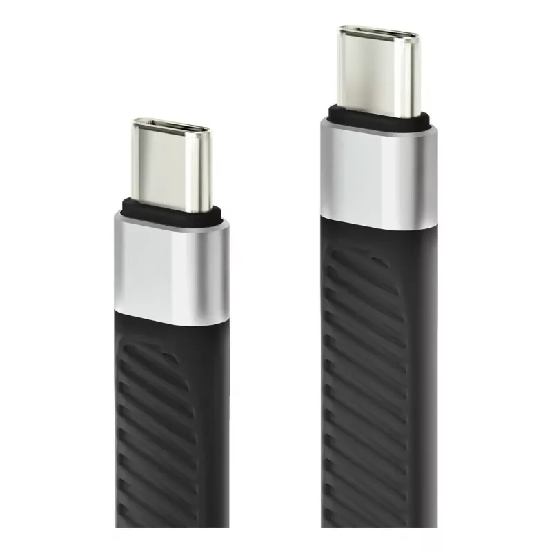 Techly ICOC-USBC-FL-U4 USB cable USB4 Gen 2x2 0.124 m Black