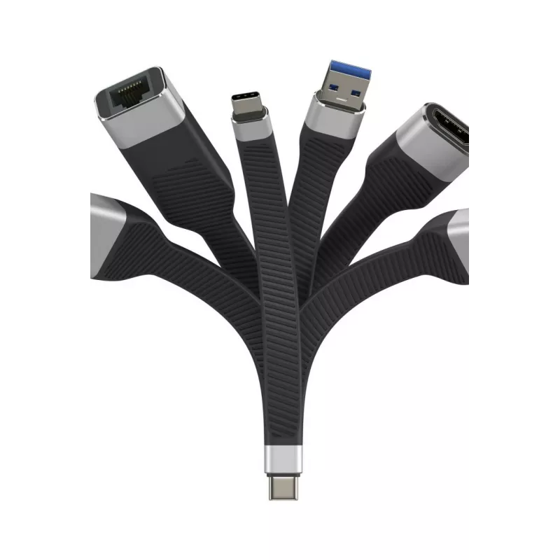 Techly ICOC-USBC-FL-U4 USB cable USB4 Gen 2x2 0.124 m Black