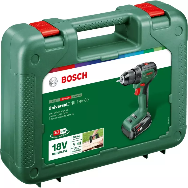 Bosch UniversalDrill 18V-60 1900 RPM Keyless 1.3 kg Black, Green