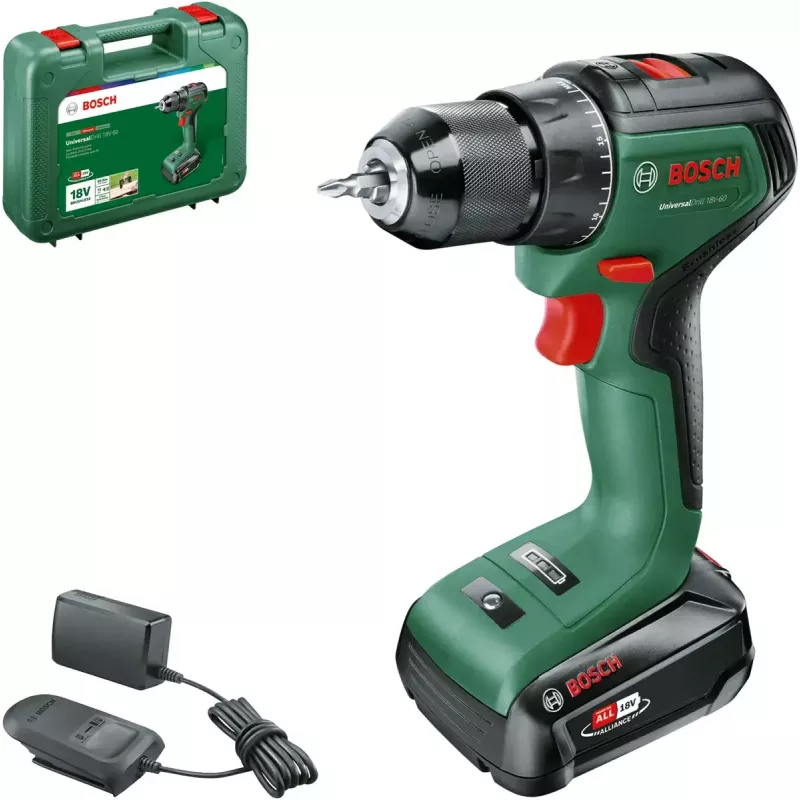 Bosch UniversalDrill 18V-60 1900 RPM Keyless 1.3 kg Black, Green