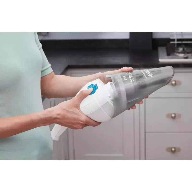 Black & Decker NVC115JL Cordless Handheld Vacuum, bagless, 3.6 V, 0.325 L, 8 W, Grey/White