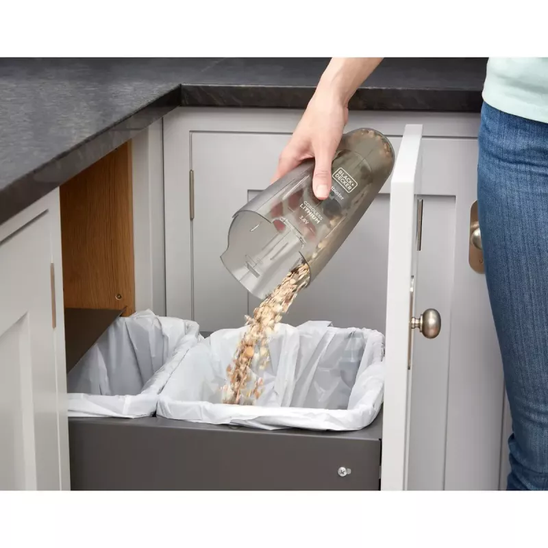 Black & Decker NVC115JL Cordless Handheld Vacuum, bagless, 3.6 V, 0.325 L, 8 W, Grey/White