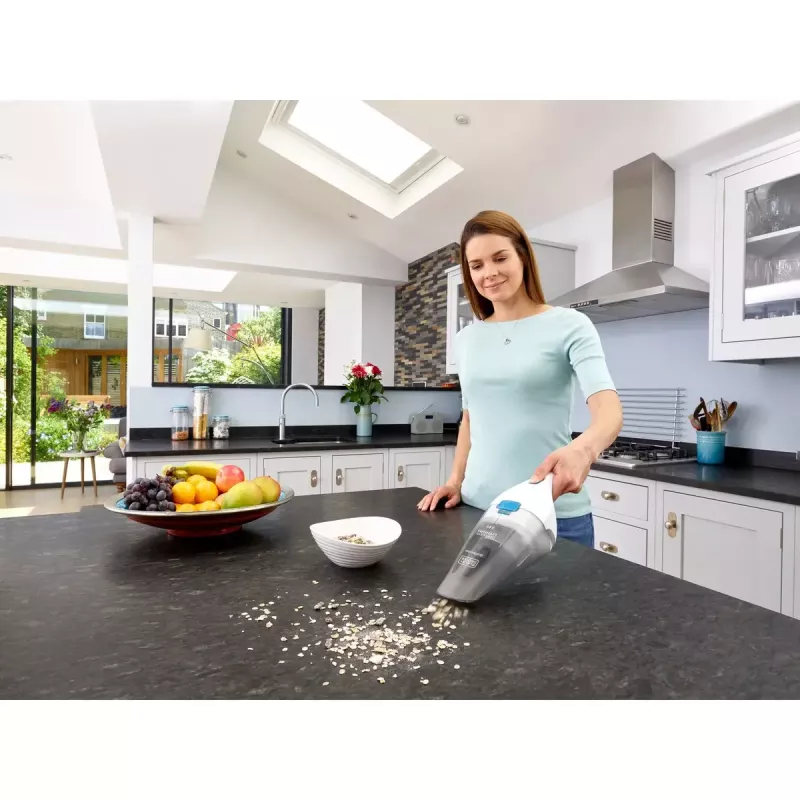 Black & Decker NVC115JL Cordless Handheld Vacuum, bagless, 3.6 V, 0.325 L, 8 W, Grey/White