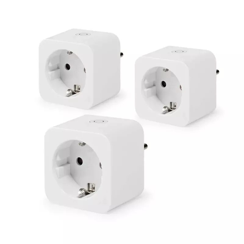 Smart plug Nedis WIFIP121FWT3 - Wi-Fi indoor outlet, pack of 3