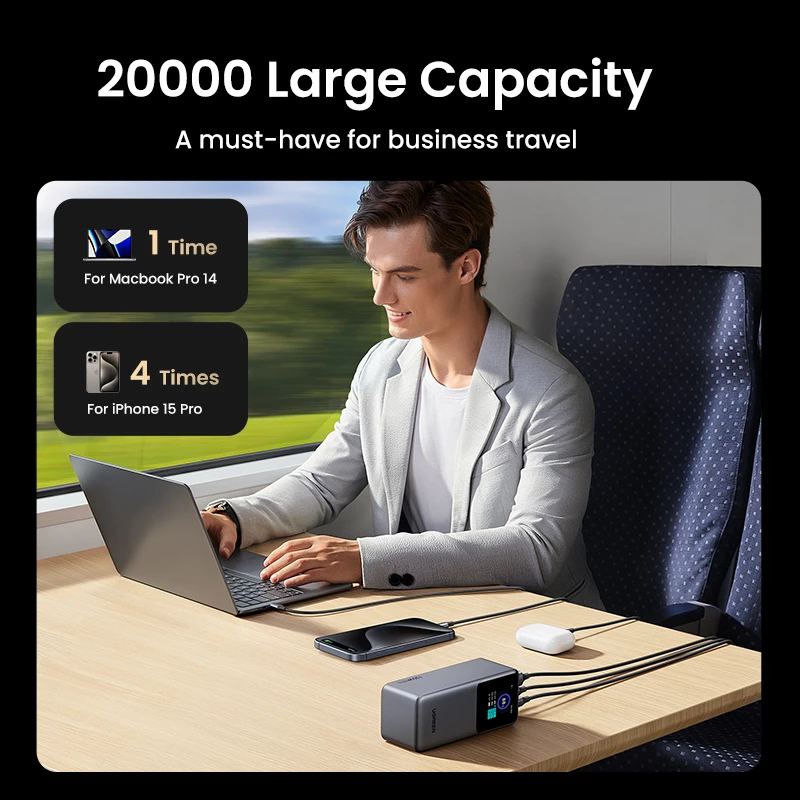 Ugreen 20000mAh 130W Fast Charging Powerbank Lithium Grey