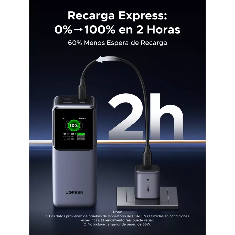 Ugreen 20000mAh 130W Fast Charging Powerbank Lithium Grey