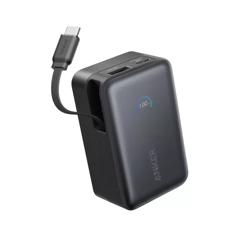Power bank Anker Nano 45W with built-in retractable USB-C cable A1638H11 10000 mAh Black