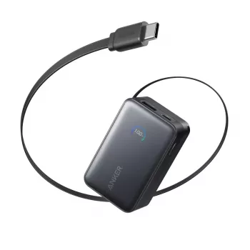 Power bank Anker Nano 45W with built-in retractable USB-C cable A1638H11 10000 mAh Black
