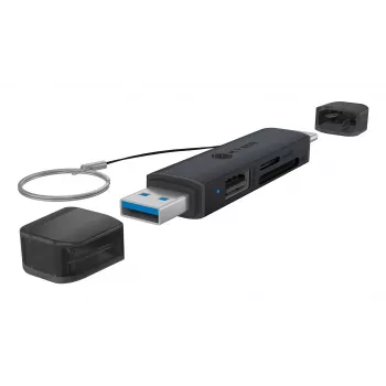Card reader icybox 61179 — USB 3.2 Gen1 3-in-1, USB Type-C and Type-A connectors
