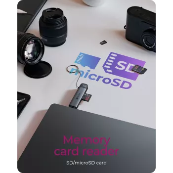 Card reader icybox 61179 — USB 3.2 Gen1 3-in-1, USB Type-C and Type-A connectors