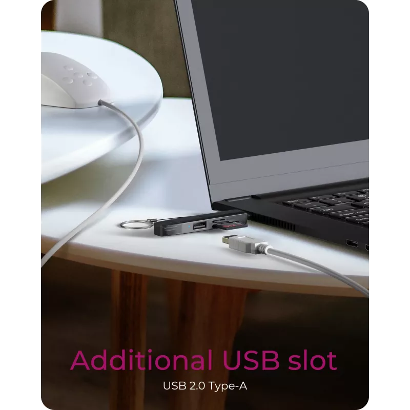 Card reader icybox 61179 — USB 3.2 Gen1 3-in-1, USB Type-C and Type-A connectors