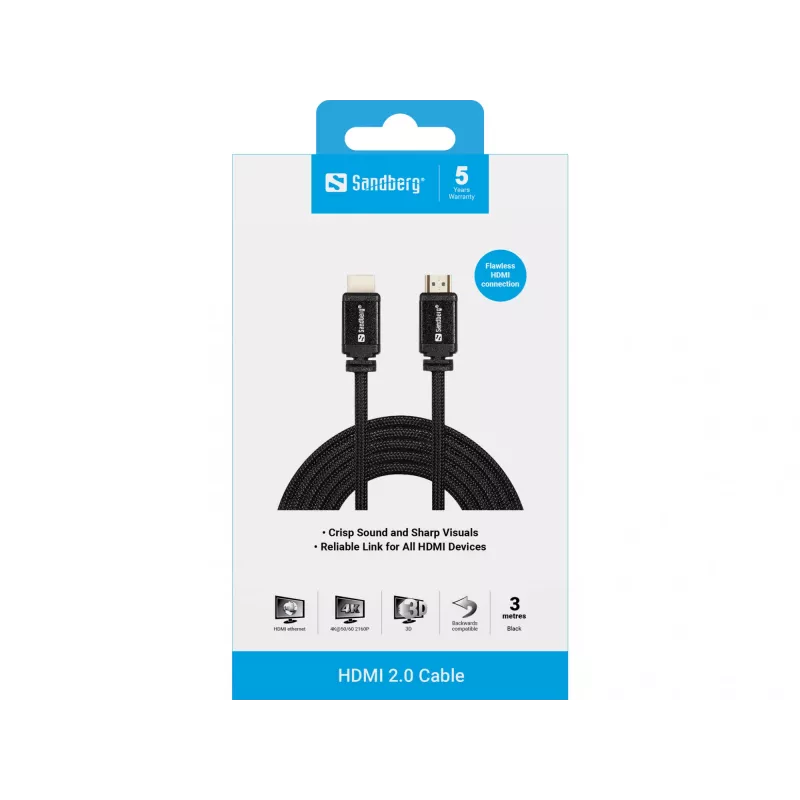 HDMI Cable Sandberg HDMI 2.0 19M-19M 3m