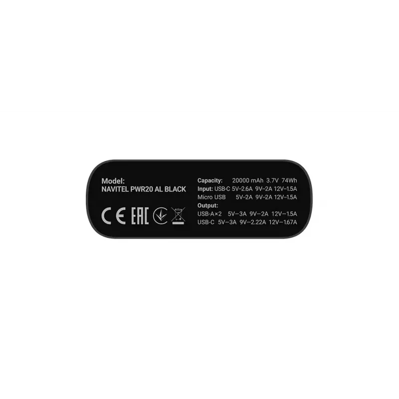 Portable Charger Navitel PWR20 AL BLACK 20000 mAh