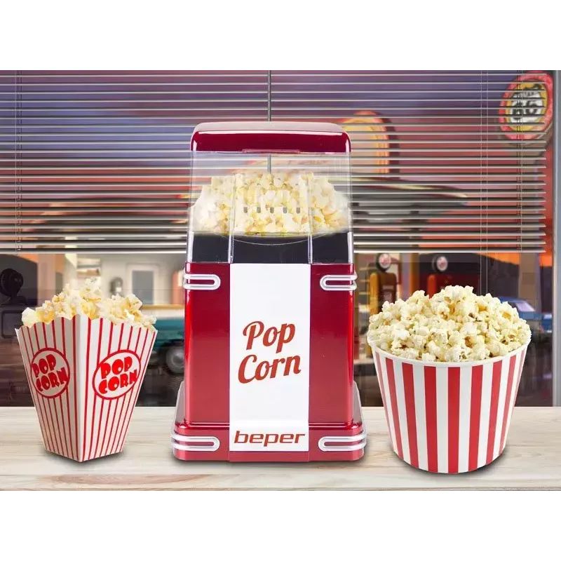 Popcorn Popper Beper 90.590Y Red White 1200W 3min
