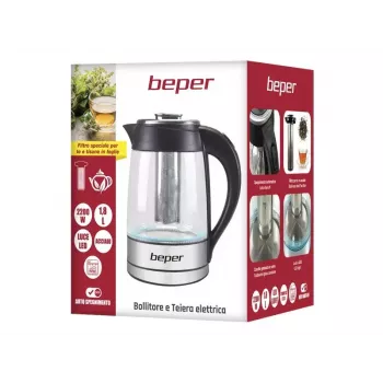 Electric kettle Beper 1.8 L 2200 W Transparent