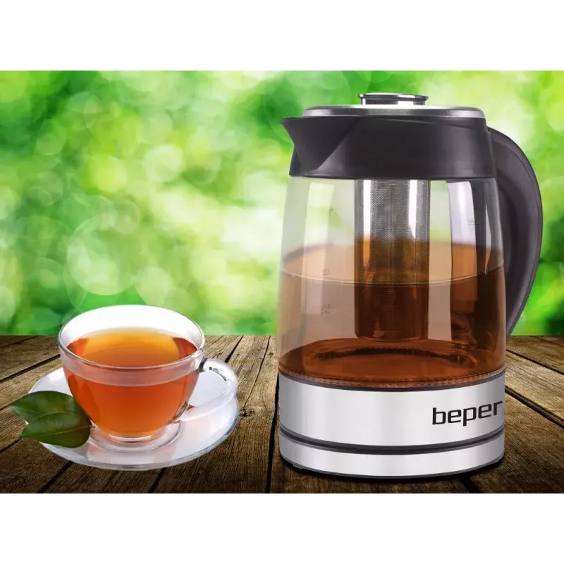 Electric kettle Beper 1.8 L 2200 W Transparent