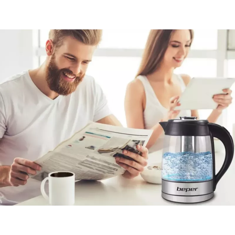 Electric kettle Beper 1.8 L 2200 W Transparent