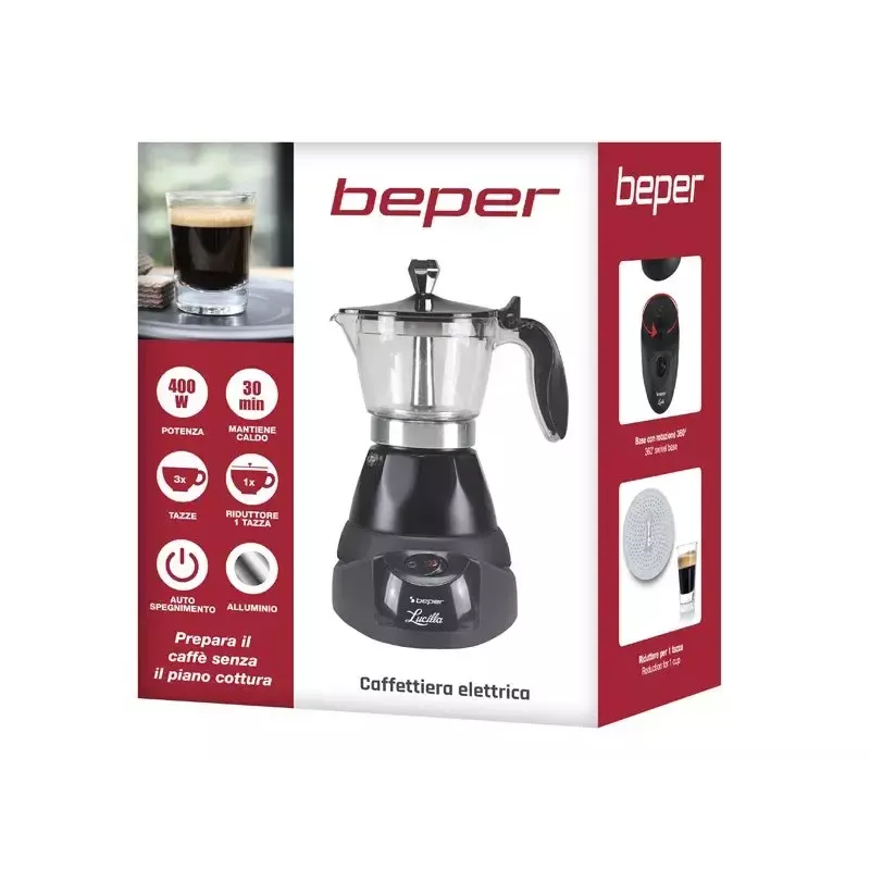 Espresso machine Beper 3 cups BC.040N