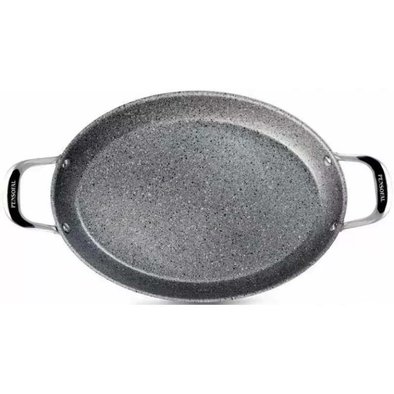 Frypan Pensofal Invictum Professional Oval 36 cm with 2 handles and glass lid