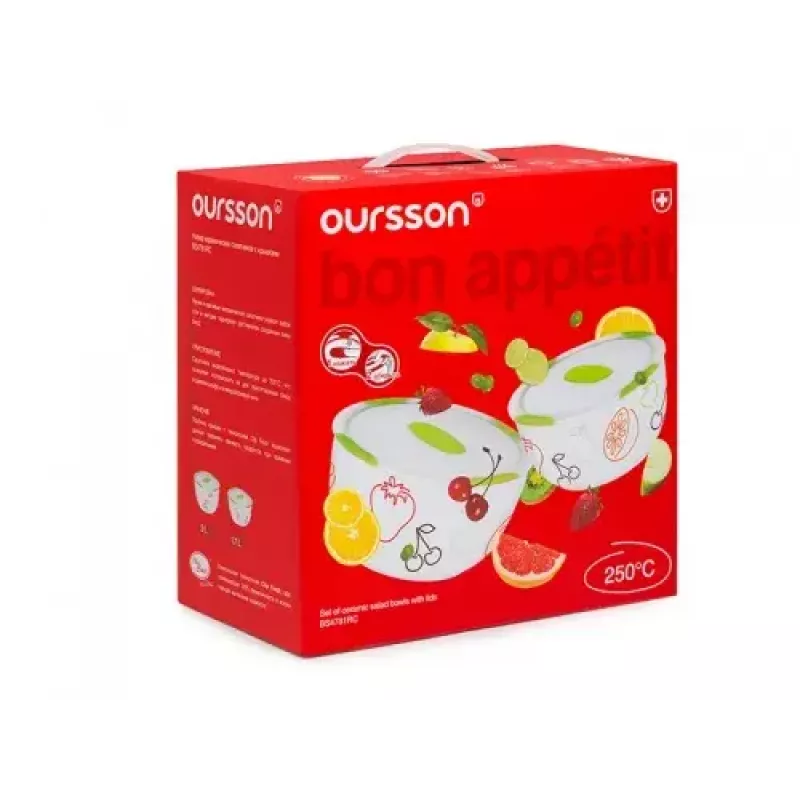 Salad bowl OURSSON BS4781RC/GA Round Ceramic Multicolour 2 pcs