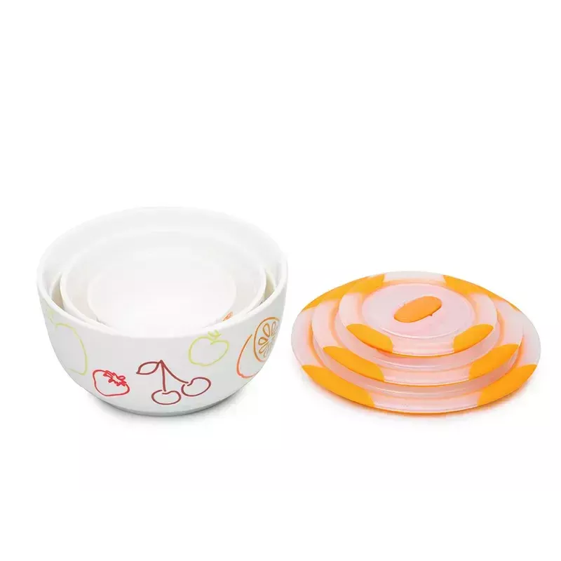 Bowl set OURSSON BS2981RC/OR 1.7 L Round Ceramic Orange White 3 pc